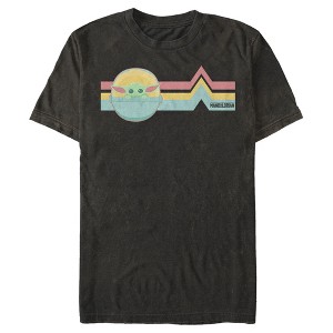 Men's Star Wars The Mandalorian The Child Retro Stripes T-Shirt - 1 of 4