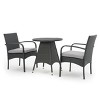 Peterson 3pc Wicker Patio Bistro Set - Gray - Christopher Knight Home - 2 of 4
