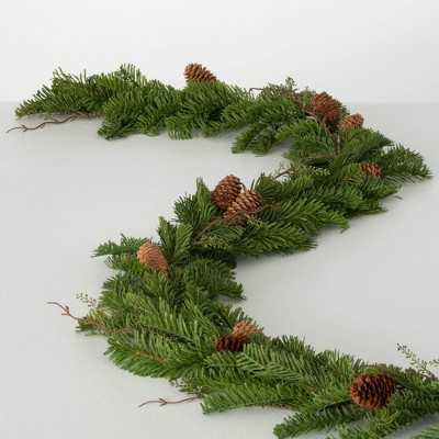 72"L Sullivans Artificial Soft Touch Pine Christmas Garland, Green, Indoor Christmas Decor