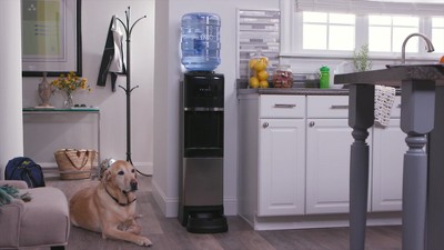 Primo Deluxe Freestanding Water Dispenser with Pet Station - Black