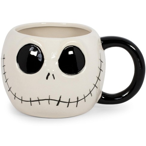 Disney Nightmare Before Christmas Jack and Sally Sculpted Handle Ceramic Mug Set