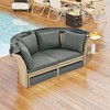 Whisen Outdoor Patio Daybed Wicker Rattan Double Daybed Round Sofa Furniture Set - 2 of 4
