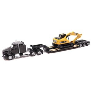 Diecast Masters 1/87 Kenworth T880s SBFS 40in Sleeper Tandem Tractor w/ Lowboy & Caterpillar 320D L Hydraulic Excavator 84420 - 1 of 4