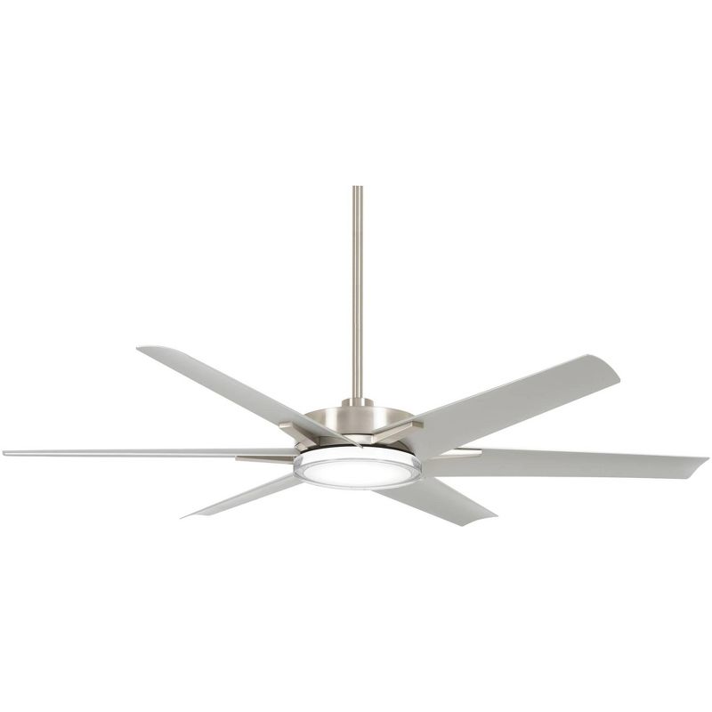 65" Minka Aire Deco Wet LED Brushed Nickel Ceiling Fan with Remote, 1 of 4