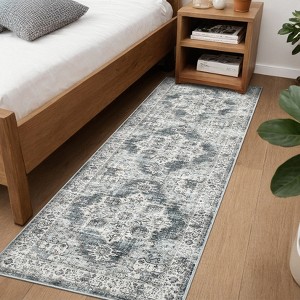 Persian Retro Carpet Vintage Floral Rugs for Living Room Bedroom Decor Washable Indoor Area Rug Low Pile Non Slip Soft Floor Mat - 1 of 4