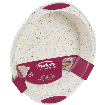 Confetti Fuchsia 9-Inch Round Non-Stick Silicone Cake Pan