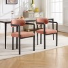 Okak Mid Century Arm Dining Chairs with Black Metal Legs for Kitchen Dining Room,Boucle Upholstered Seating Dining Chair Set of 2 - 2 of 4