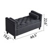 Alilang 44.50 inches Tufted Velvet Bench with Rolled Armrests and Nailhead Trim-Black - 4 of 4