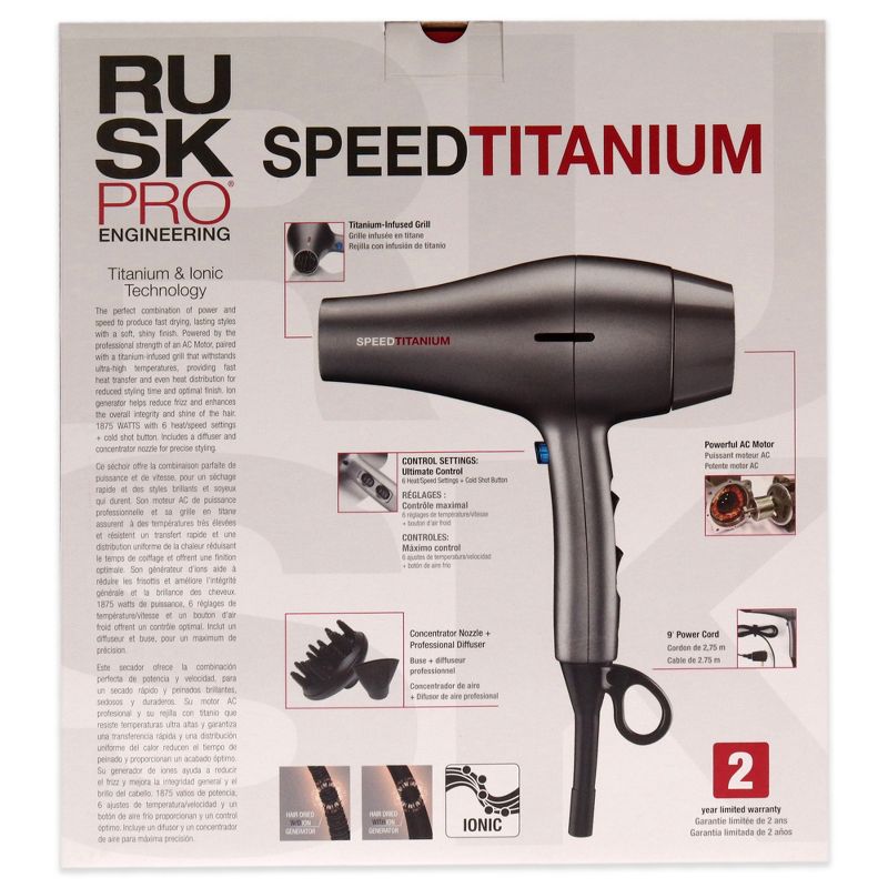 Rusk Speed Titanium Hair Dryer - IRP6177UC - 1 Pc, 6 of 7
