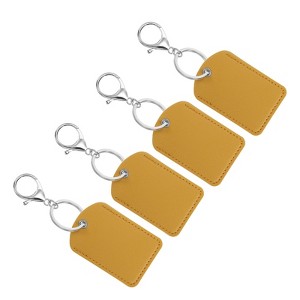 Unique Bargains PU Leather Keychain Fobs with Key Rings for DIY Crafts 4 Pcs - 1 of 4