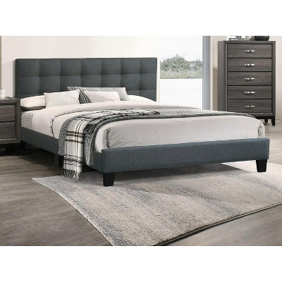 NicBex Queen/King Bed Frame,Velvet Upholstered Bed Frame  with Tufted Headboard,Platform Bed for Adults,Kids,Teens,No Box Spring Needed