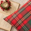 Set of 2 Red Christmas Scottish Plaid Throw Pillow Covers 18x18 Inch Green Woven Farmhouse Winter Decorative - 4 of 4
