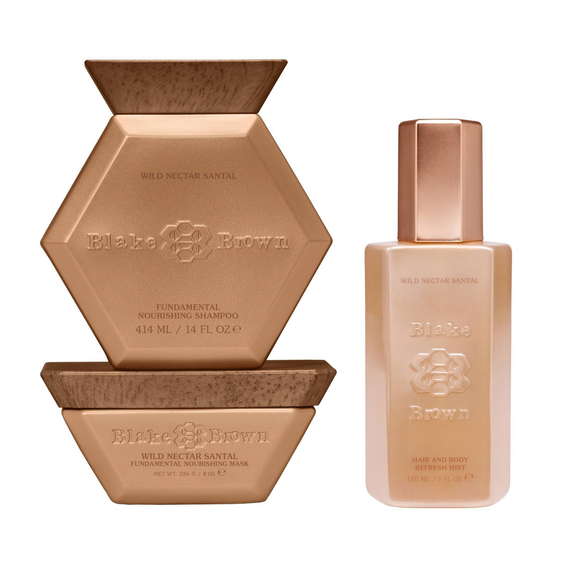 Blake Brown Fundamental Woody Floral Fragrance Shampoo 14 fl oz + 5 fl oz Hair and Body Refresh Mist + 8oz Nourishing Mask