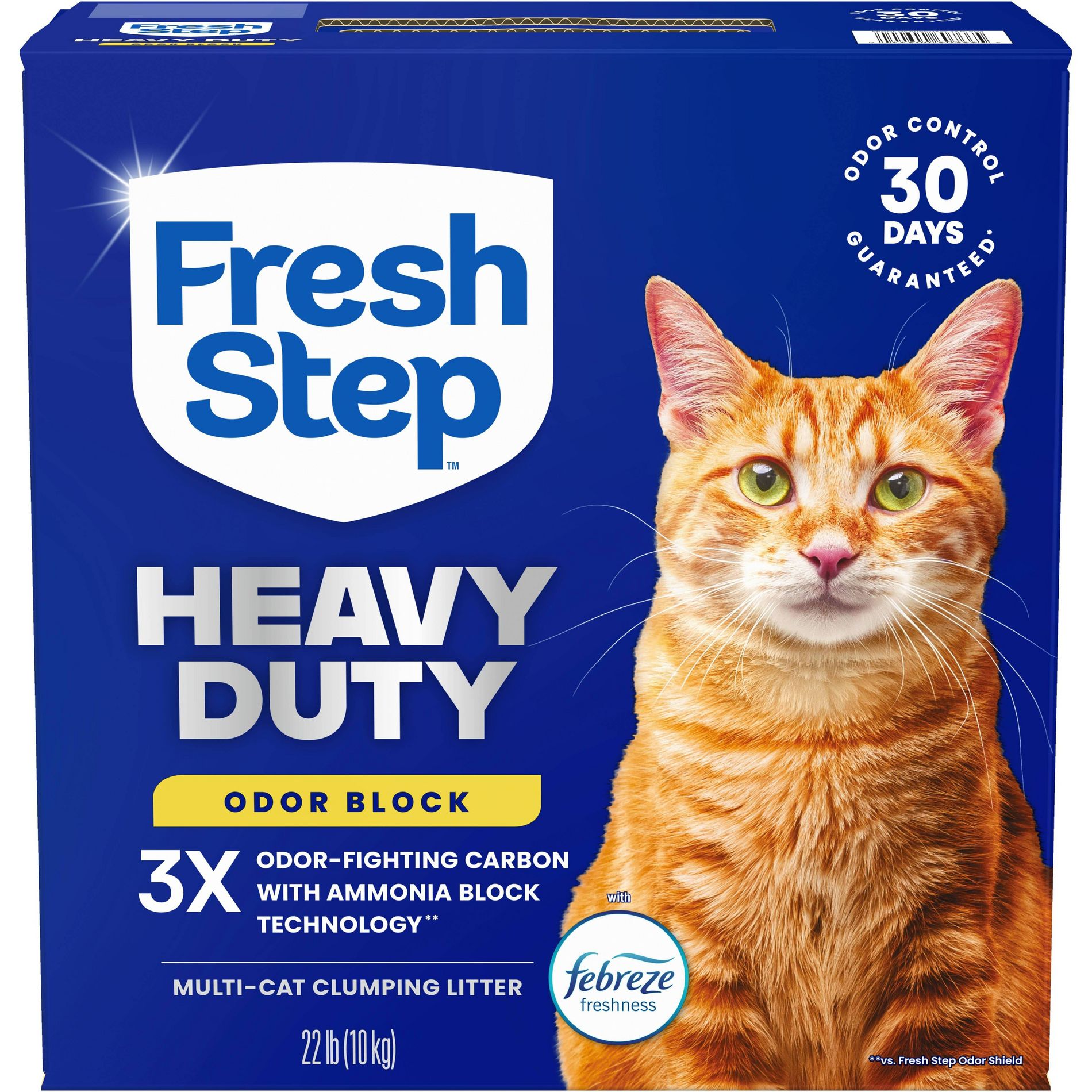 Fresh Step Heavy Duty Odor Block Febreze Scented Clumping Cat and Kitty Litter - 22lbs