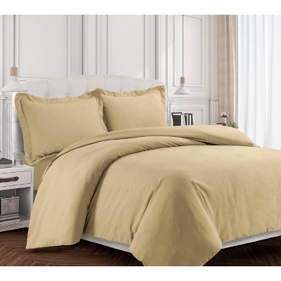 2pc Queen Valencia Microfiber Oversized Duvet Cover Set Cashmere - Tribeca Living