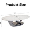 QingMoon Marble Coffee Table, Oval Centre Table with Stainless Steel Base and Resistant Rock Slab Tabletop for Living Room, Office - 4 of 4
