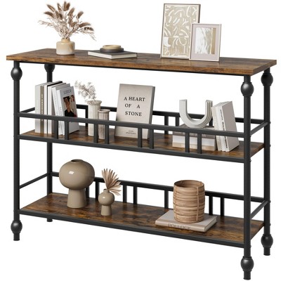 Console Table, 3-Tier Sofa Tables Narrow Entryway Table with Storage, 43" Behind Couch Table