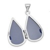 Black Bow Jewelry 21mm Diamond Accent Teardrop Locket in 14k White Gold - 4 of 4