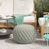 WyndenHall Cora Round Knitted PET Polyester Pouf Light Gray - image 2 of 4