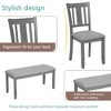 Lyngins 6-Piece Modern Wooden Dining Table Set for 6 People– Rectangular Table, 4 Upholstered Armless Chairs & Bench, for Living Room/Kitchen - 4 of 4