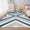 Washable Geometric Area Rug, Low Pile Stain Resistant Foldable Carpet for Bedroom, Dining Room, Office - 4 of 4