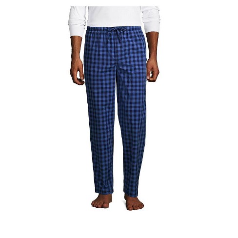 Lands' End Adult Tall Poplin Pajama Pants - Medium Tall - Mariner Blue ...