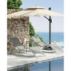 Outdoor Chaise Lounge Chairs Set of 3,Aluminum Patio Chaise Lounge 2 Chair Set with Table, for Poolside, Garden, and Beach - Recliners - 3 of 4