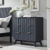 SinCiDo Modern 32"Tall Nightstand Set of 2, Fluted Curved Profile w/Faux Marble Top, 3 Drawer Storage Bedside Tables for Bedroom - 2 of 4