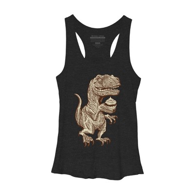 Women's Design By Humans Velociraptors love cupcakes! By DBHOriginals Racerback Tank Top