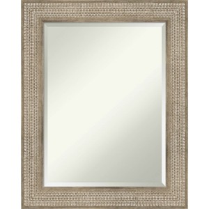 24" x 30" Beveled Trellis Silver Wood Wall Mirror - Amanti Art: Modern Rectangular, No Assembly Required - 1 of 4