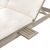 PAGED Double Chaise Lounge Outdoor Patio Chaise Lounge with 5-Position Adjustable Backrest Folding Side Trays for Pool, Garden, Yard - 3 of 4