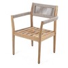 Lyngins 2-Pack Acacia Wood Patio Accent Chair, Teak-Look Finish Outdoor Dining Chair, Beige Rope + 2" Cushion, All-Weather Patio Furniture for Garden - 3 of 4