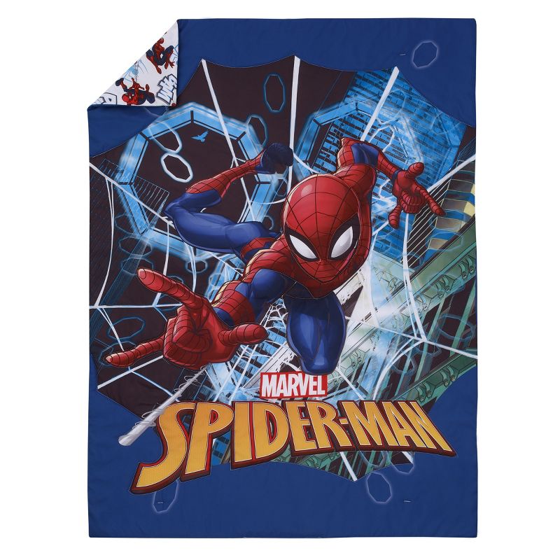 Marvel Spiderman to the Rescue Red, White, and Blue 4 Piece Toddler Bed Set, 2 of 7