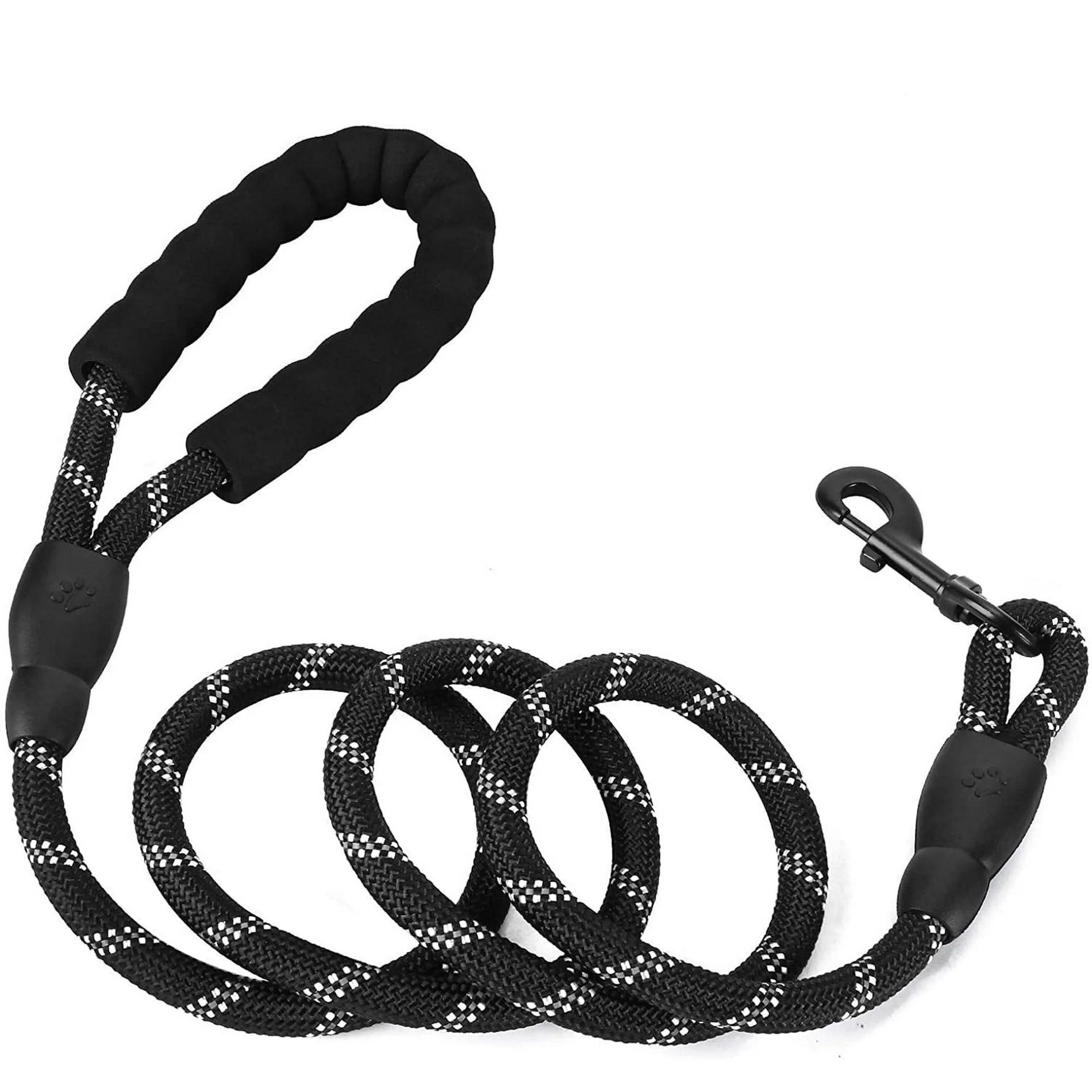 WOPET 6.5 ft Reflective Rope Dog Leash with Padded Handle for Small Medium and Large Dogs