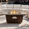 BAOURE 42 Inch Black Rectangle Gas Fire Pit Table with Cement-Imitating Texture, 50,000 BTU Outdoor Firepit Table for Patio, Backyard - 4 of 4