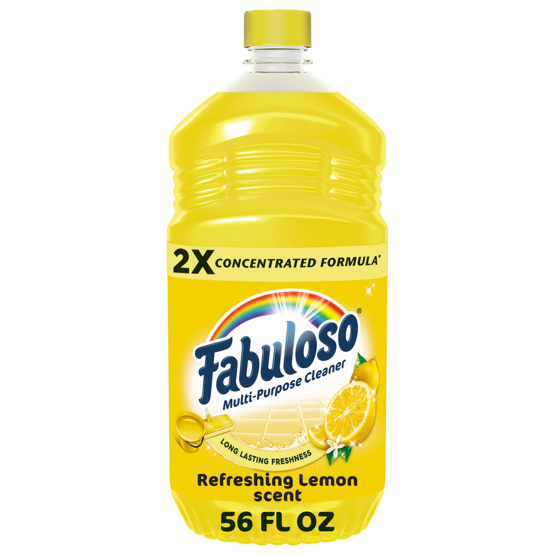 Fabuloso Lemon Scent Multi-Purpose Cleaner - 2X Concentrated Formula Floor Cleaner - 56 fl oz