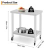 Stainless Steel Table, Heavy Duty Metal Commercial Prep Table with Storage Racks and Casters for Restaurant Kitchens, Home Hotels, Food Prep - 2 of 4