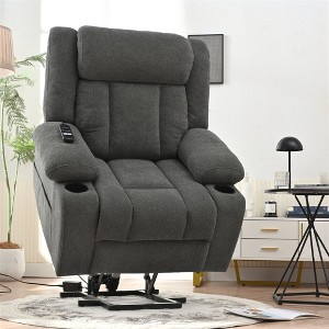 KTMBDW Power Lift Recliner Chair with Extended Footrest for Elderly People, Infinite Position, Cup Holders, Side Pockets - 1 of 4