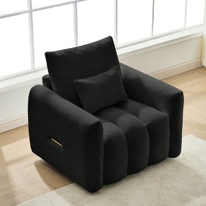 Racxily Teddy fabric sofa, modern lounge chair, upholstered with a pillow, apartment, office, living room and bedroom - 1 of 4