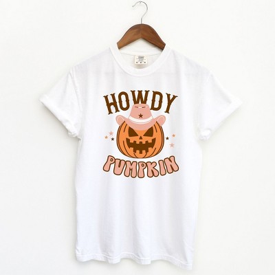 Simply Sage Market Women's Howdy Pumpkin Short Sleeve Garment Dyed Tee