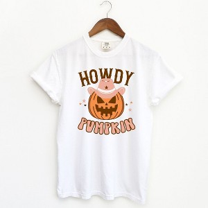 Simply Sage Market Women's Howdy Pumpkin Short Sleeve Garment Dyed Tee - 1 of 2