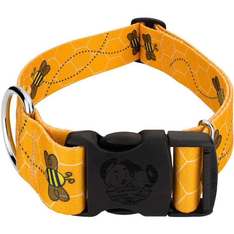 Country Brook Petz 1 1/2 Inch Deluxe Busy Bee Dog Collar, 1 of 6