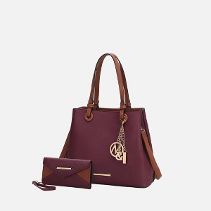 MKF Collection Kearny Vegan Leather Women’s Tote Bag with Wallet by Mia K- 2 pieces - 1 of 4