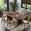 SpassWay 30"H Oval Wood Dining Table Kitchen Table Conference Table with Double Pedestal - 2 of 4
