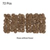 Unique Bargains Mini DIY Craft Decoration Artificial Rose Flower Head 72 Pcs Brown - 3 of 4