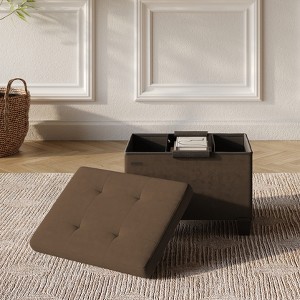 StorageBud Storage Ottoman for Bedroom End of Bed, Velvet Storage Bench, Large Storage Ottoman Bench, Entryway Bench with Storage - 1 of 4