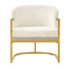 Accent Chair Upholstered Armchair Cozy Reading Chair with Gold Metal Frame - ModernLuxe - 2 of 4