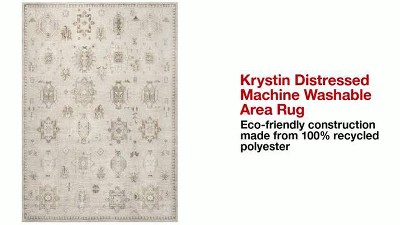 EasyCare 18" Square Beige Synthetic Stain-Resistant Accent Rug