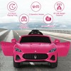 Costway 12V Kids Ride On Car Maserati GranCabrio Licensed w/ Remote Control& Lights Pink - 4 of 4