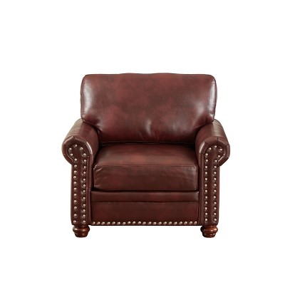 NicBex 35.83 Inch Modern Faux Leather Single Sofa with Wood Legs for Living Room,Office,Apartment